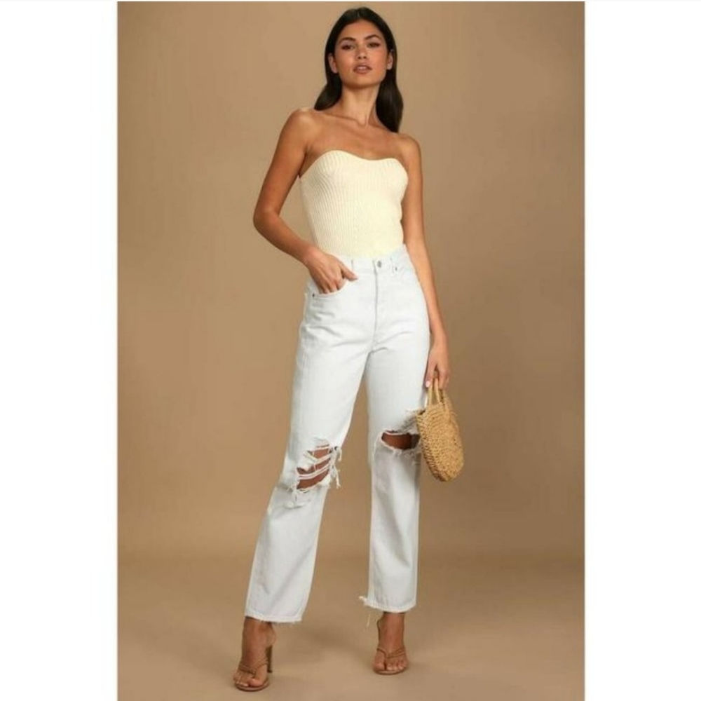 Agolde 90s Fit Jeans Distressed White 25